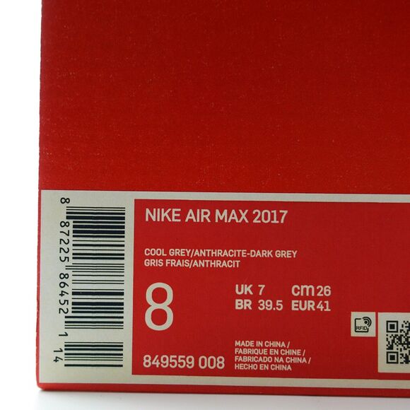 Nike Air Max 2017 Cool Grey Dark Grey Shoes 849559 008 Mens Size 8 main image 10